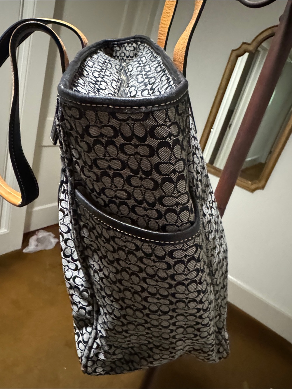 Coach Black & Gray Signature Tote - Picture 5 of 11
